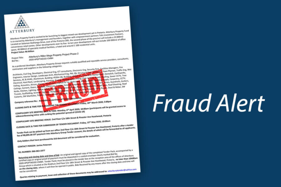 Atterbury fraud alert